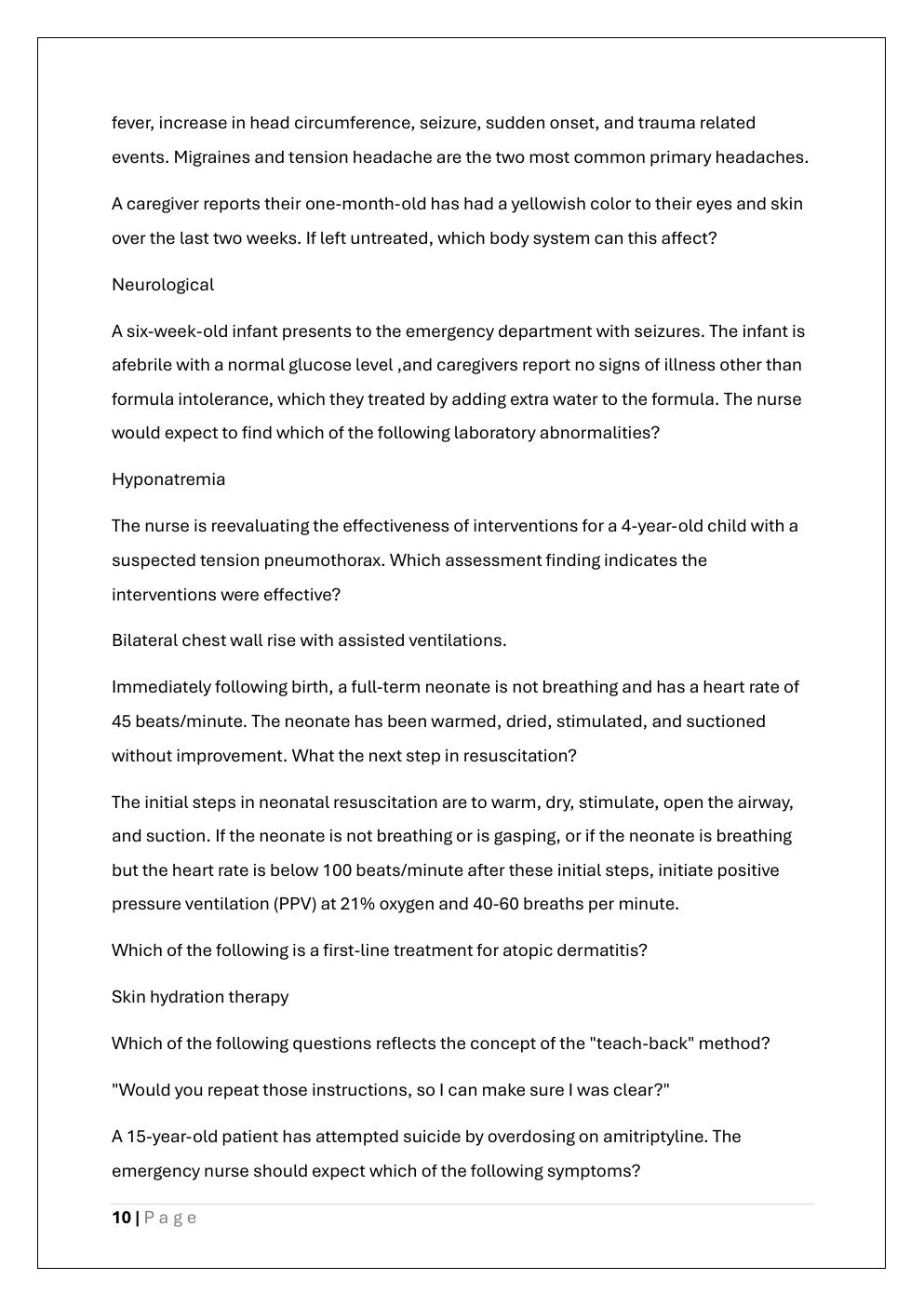 Preview page 10 of ENPC 6th EDITION PRACTICE EXAM