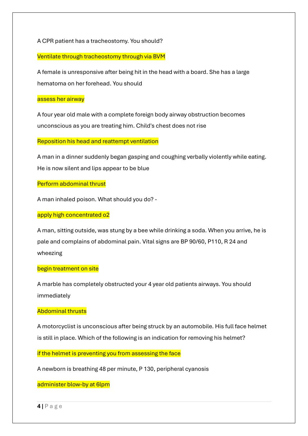 Preview page 4 of EMT READINESS EXAM 2 PREP