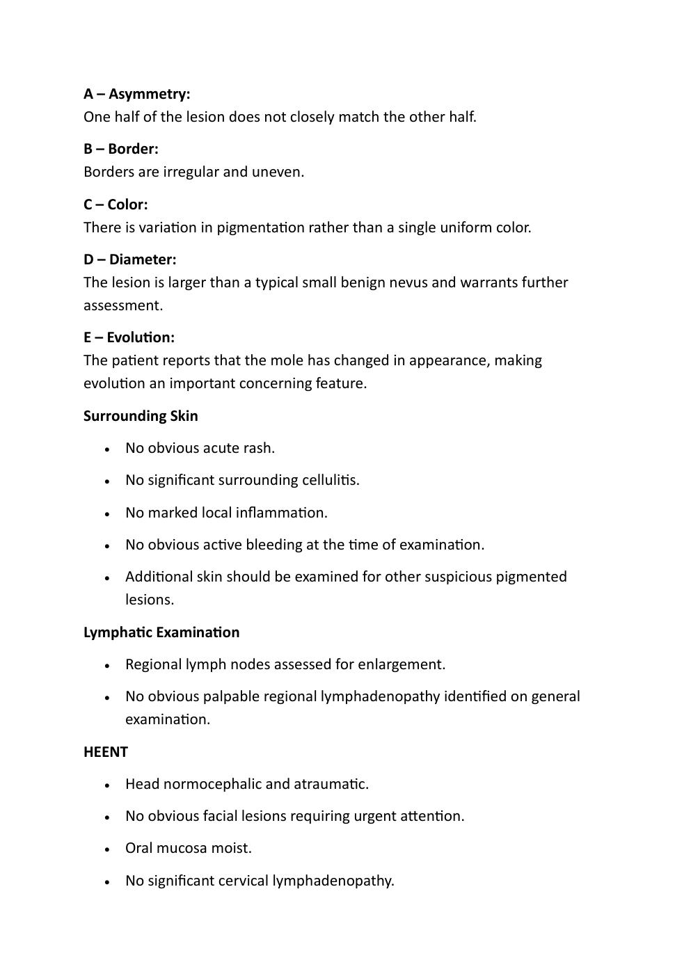 Preview page 5 of THOMAS WILDER 72-YEAR-OLD  IHUMAN COMPREHENSIVE CASE  STUDY. REASON FOR  ENCOUNTER: UNUSUAL MOLE.   EXAM STUDY GUIDE. GR