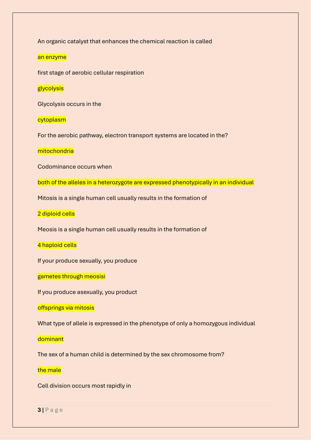 Preview page 3 of HESI A2 BIOLOGY EXAM