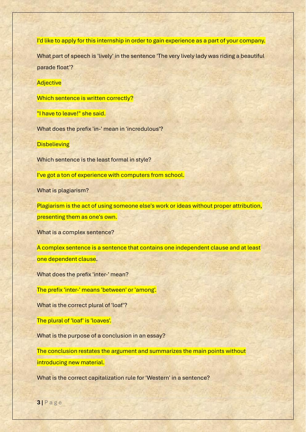 Preview page 3 of ENGLISH AND LANGUAGE USAGE TEAS  EXAM