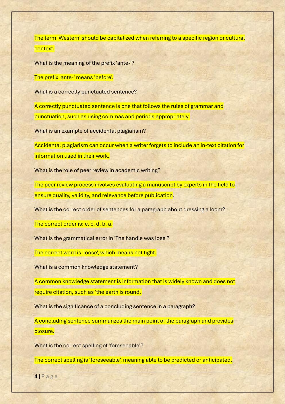 Preview page 4 of ENGLISH AND LANGUAGE USAGE TEAS  EXAM