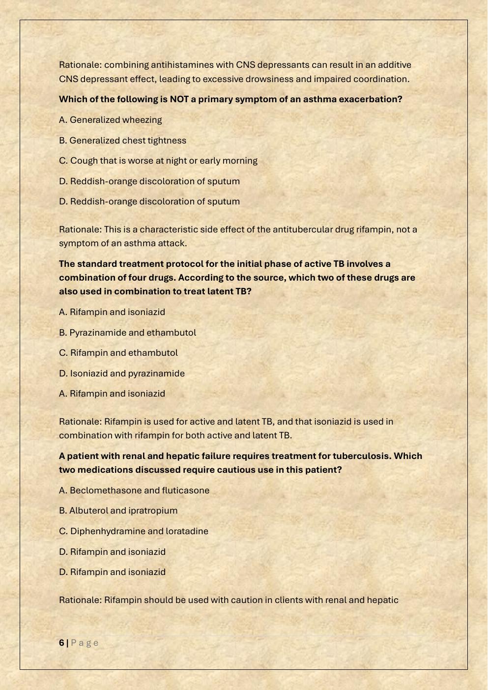 Preview page 6 of NU 150 EXAM 2 /NU 150 PHARMACOLOGY  EXAM 2 PRACTICE EXAM