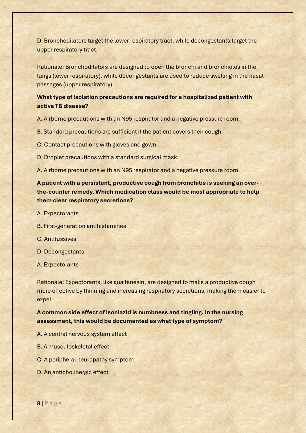 Preview page 8 of NU 150 EXAM 2 /NU 150 PHARMACOLOGY  EXAM 2 PRACTICE EXAM