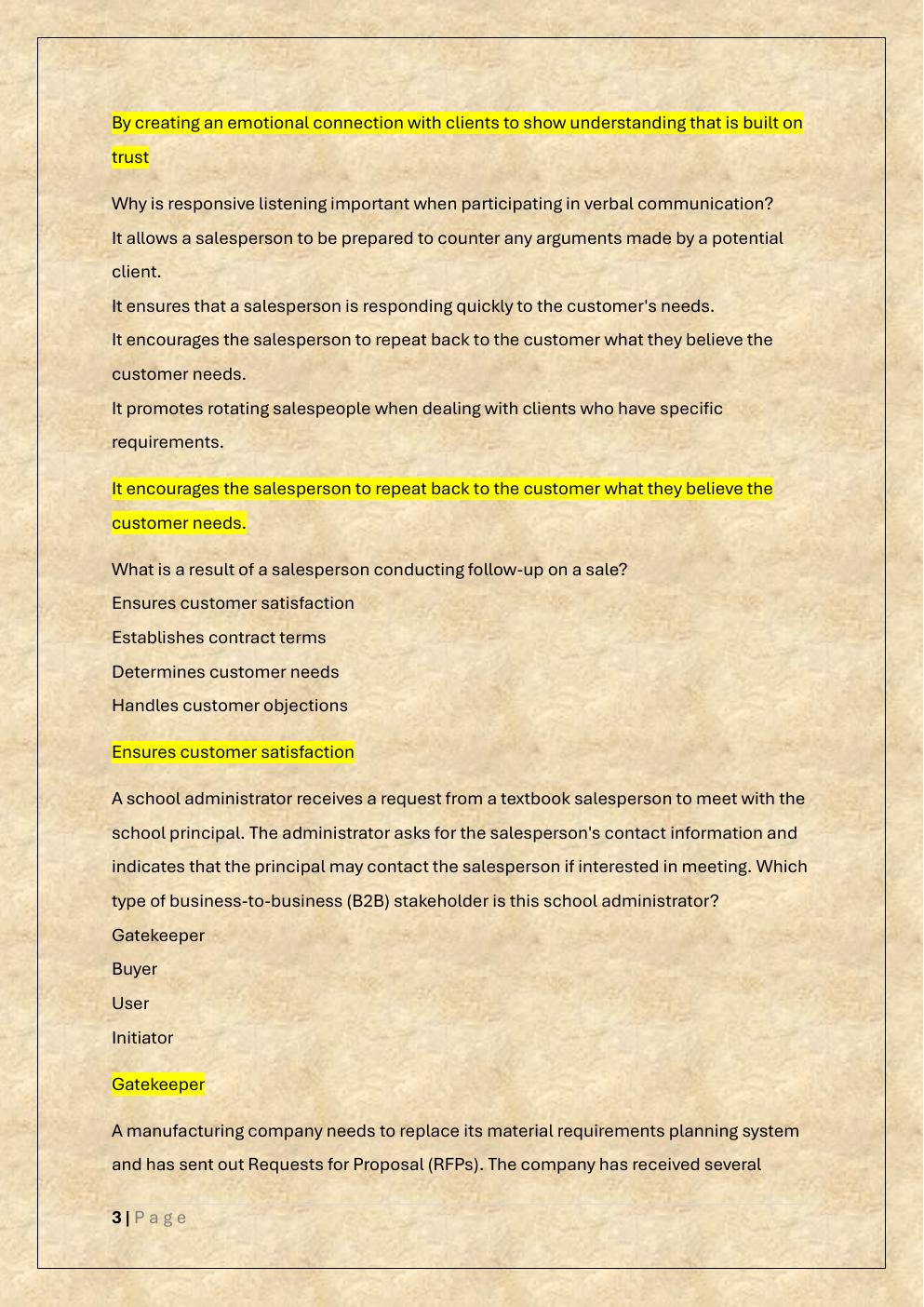 Preview page 3 of WGU D099 SALES MANAGEMENT /PRE  ASSESSMENT EXAM