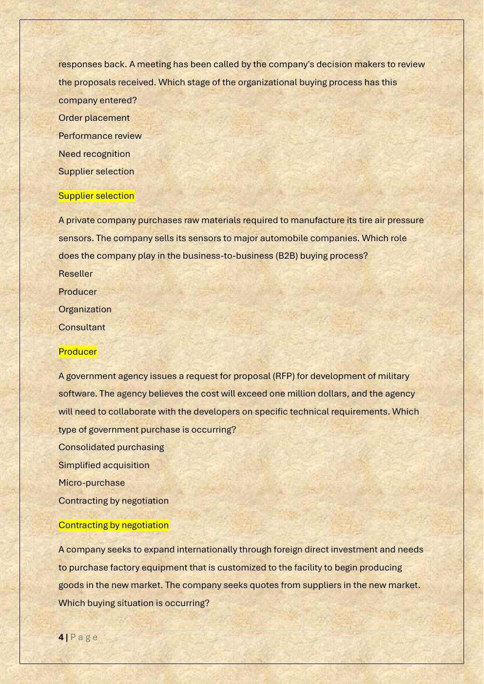 Preview page 4 of WGU D099 SALES MANAGEMENT /PRE  ASSESSMENT EXAM