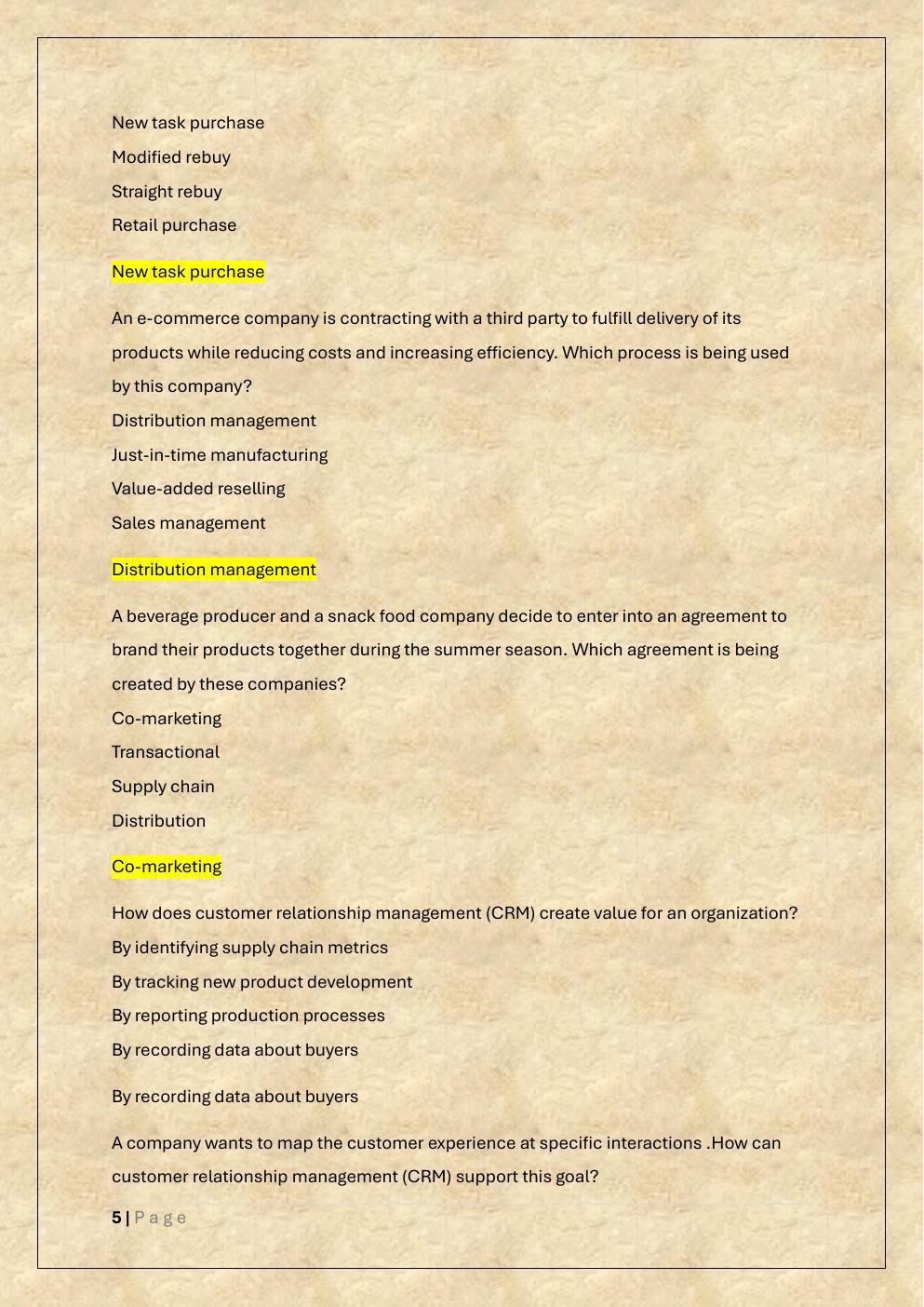 Preview page 5 of WGU D099 SALES MANAGEMENT /PRE  ASSESSMENT EXAM