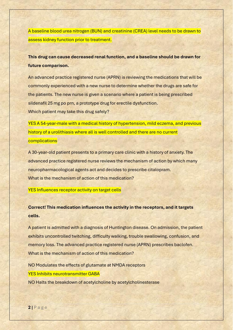 Preview page 2 of WGU D116 ADVANCED PHARMACOLOGY  EXAM