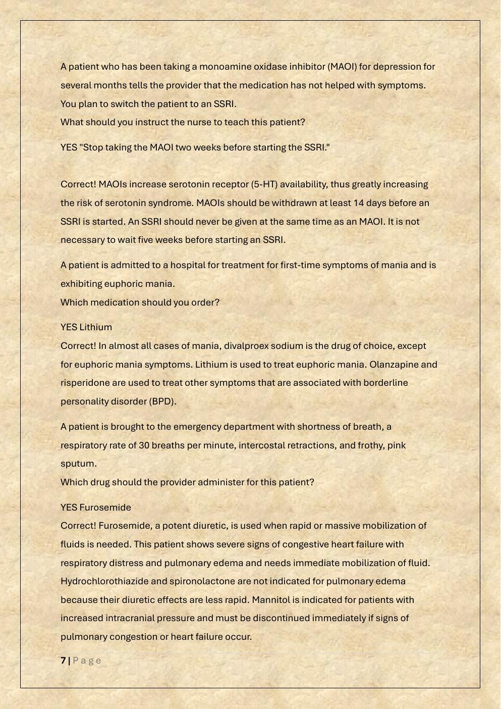 Preview page 7 of WGU D116 ADVANCED PHARMACOLOGY  EXAM