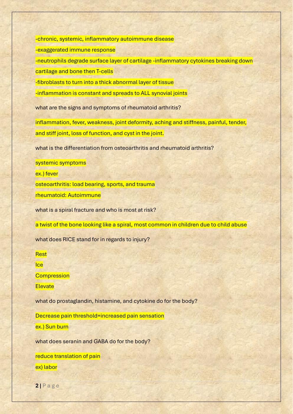 Preview page 2 of NR283: PATHOPHYSIOLOGY FINAL STUDY  GUIDE EXAM