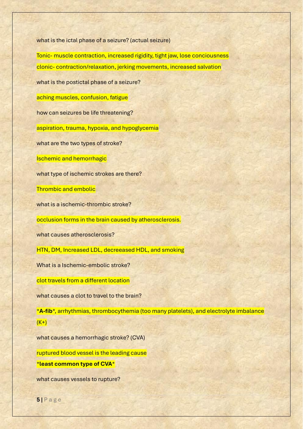 Preview page 5 of NR283: PATHOPHYSIOLOGY FINAL STUDY  GUIDE EXAM