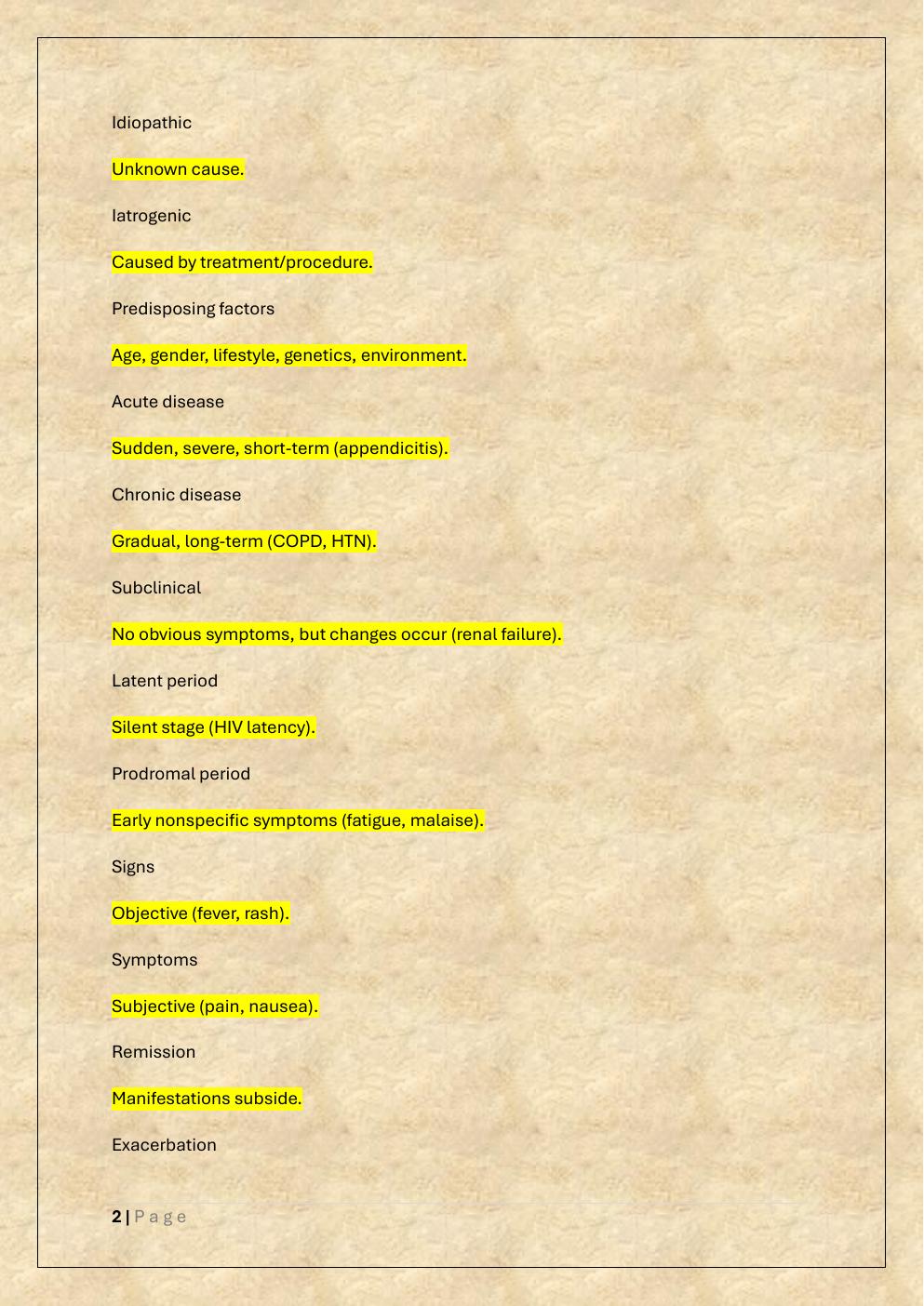 Preview page 2 of NR283: PATHOPHYSIOLOGY FINAL STUDY  GUIDE EXAM