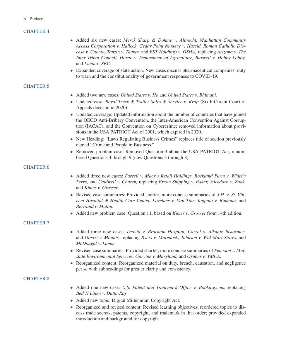 Preview page 5 of Law for Business 15th Edition James Barnes, Tim Lemper, Eric Richards