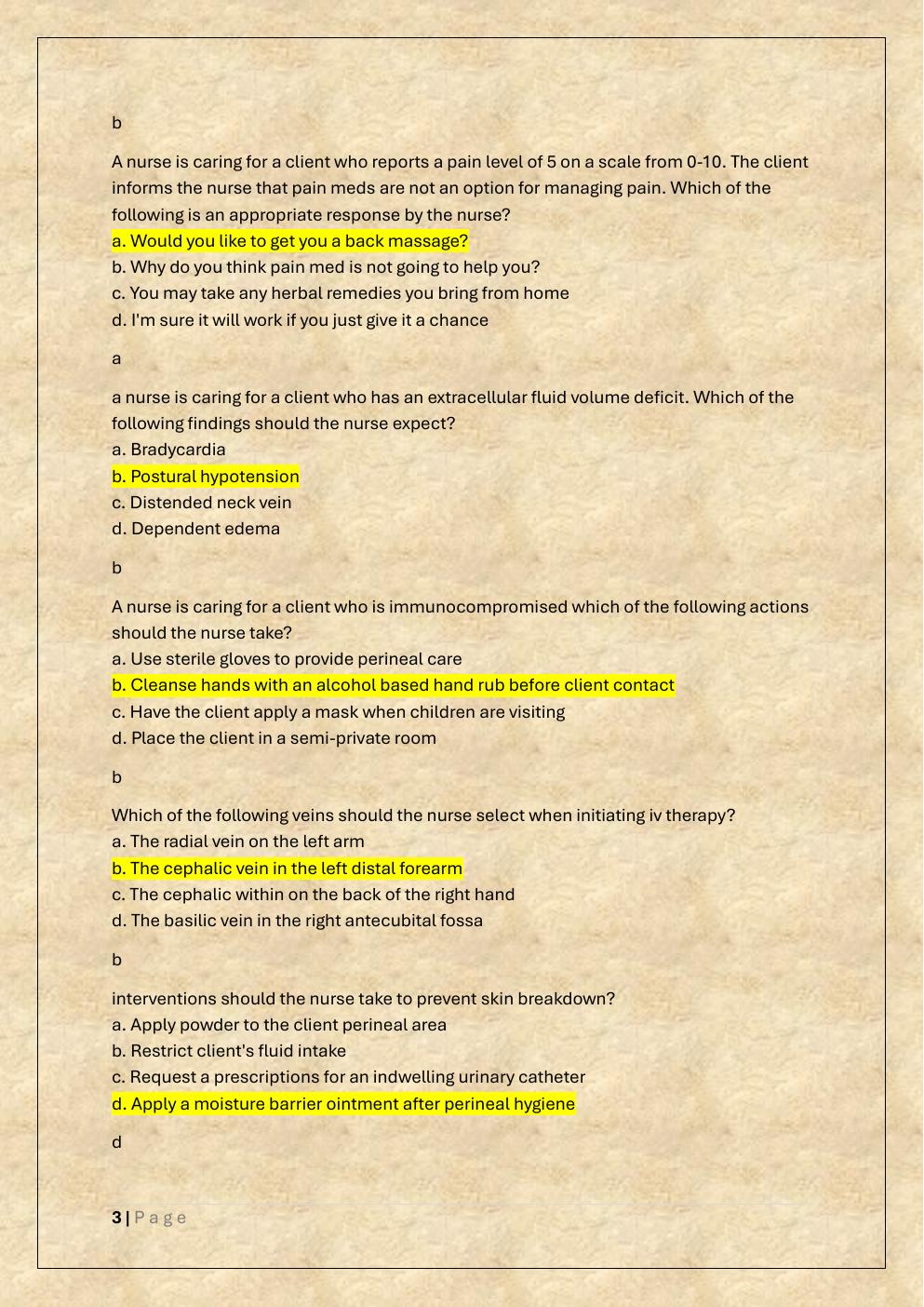 Preview page 3 of ATI FUNDAMENTALS PROCTORED EXAM