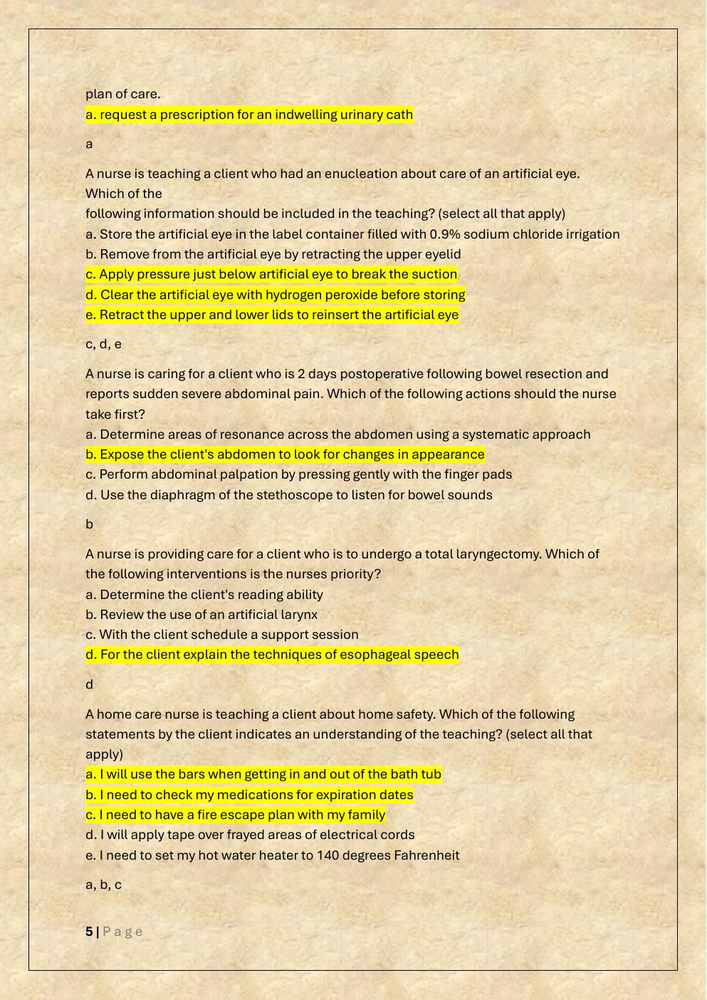 Preview page 5 of ATI FUNDAMENTALS PROCTORED EXAM