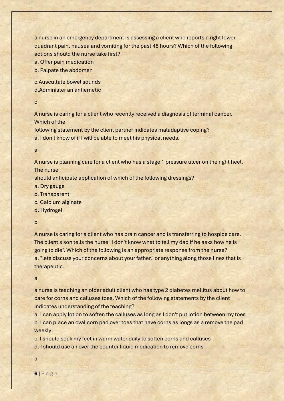 Preview page 6 of ATI FUNDAMENTALS PROCTORED EXAM