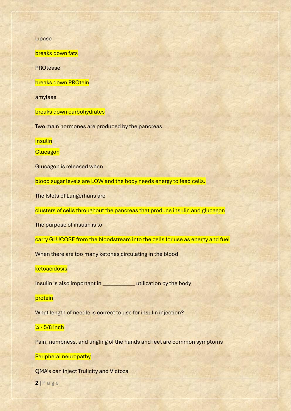 Preview page 2 of INDIANA QMA INSULIN ADMINISTRATION  EXAM