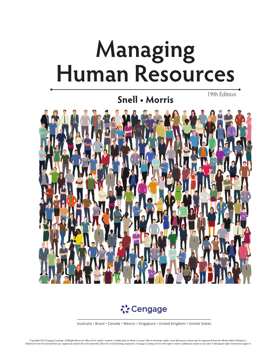 Preview page 2 of Managing Human Resources 19th Edition by Scott Snell, Shad Morris