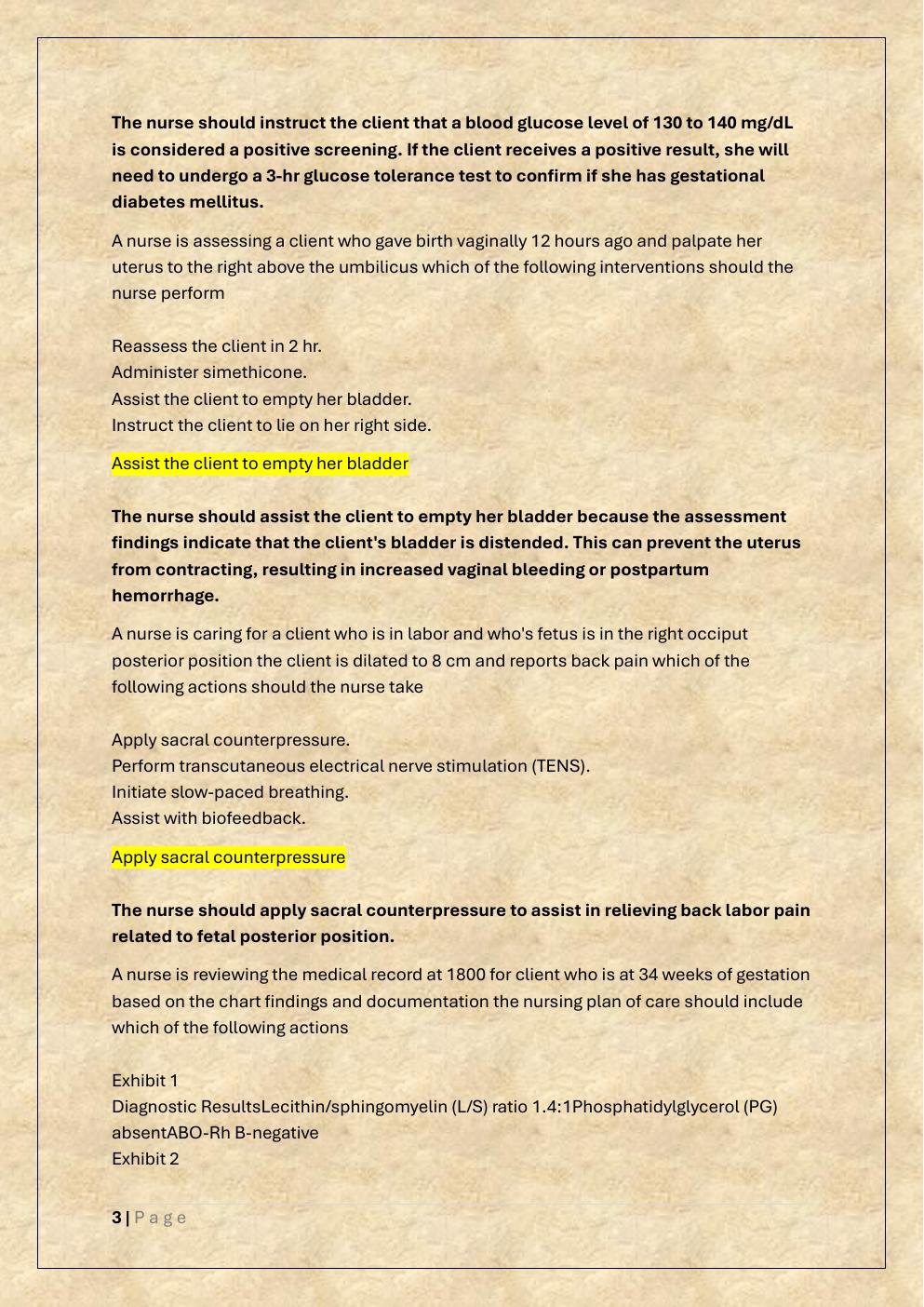 Preview page 3 of MATERNAL NEWBORN ATI B EXAM
