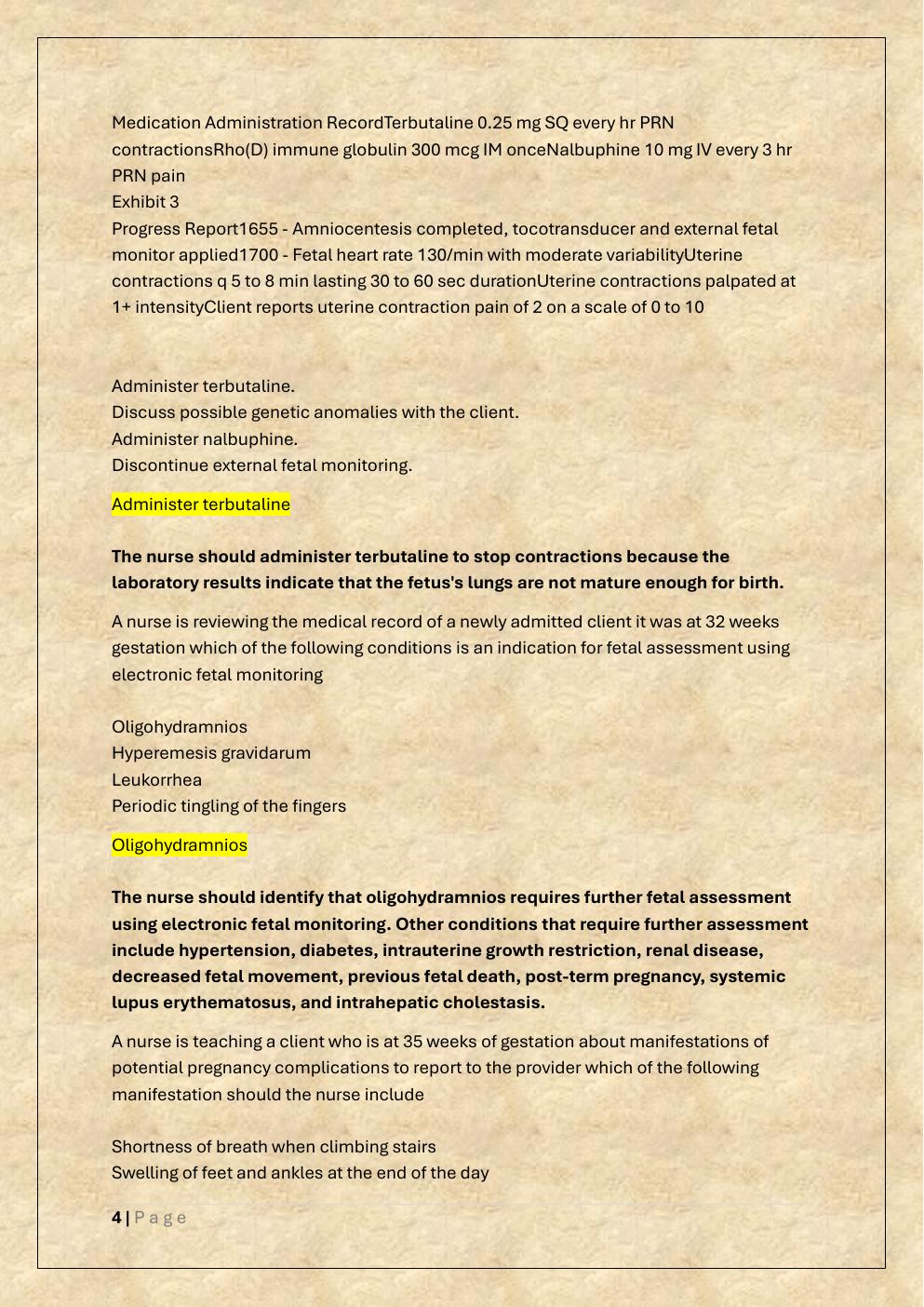 Preview page 4 of MATERNAL NEWBORN ATI B EXAM