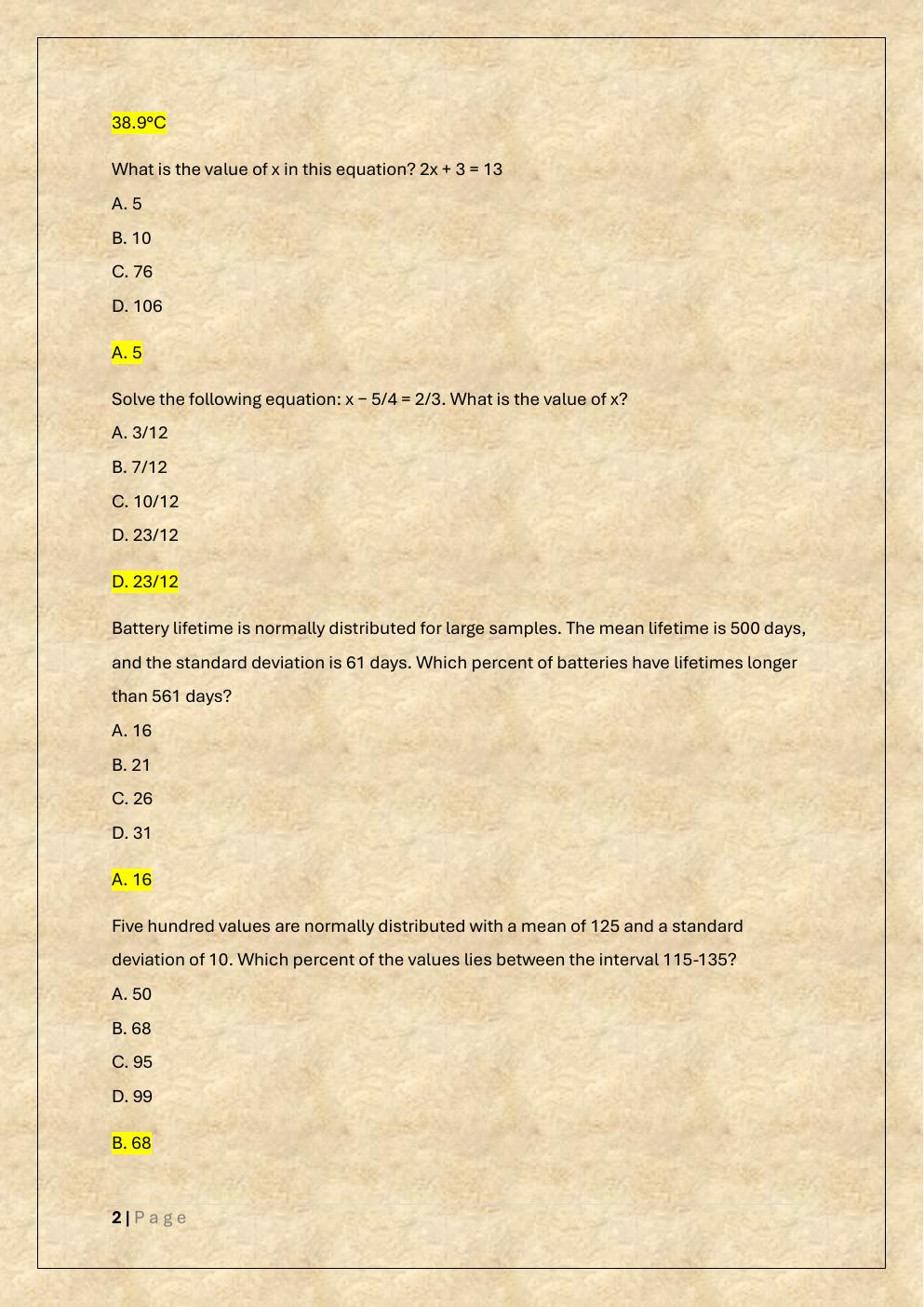 Preview page 2 of WGU C784 -APPLIED HEALTHCARE  STATISTICS OBJECTIVE ASSESSMENT & PRE ASSESSMENT EXAM
