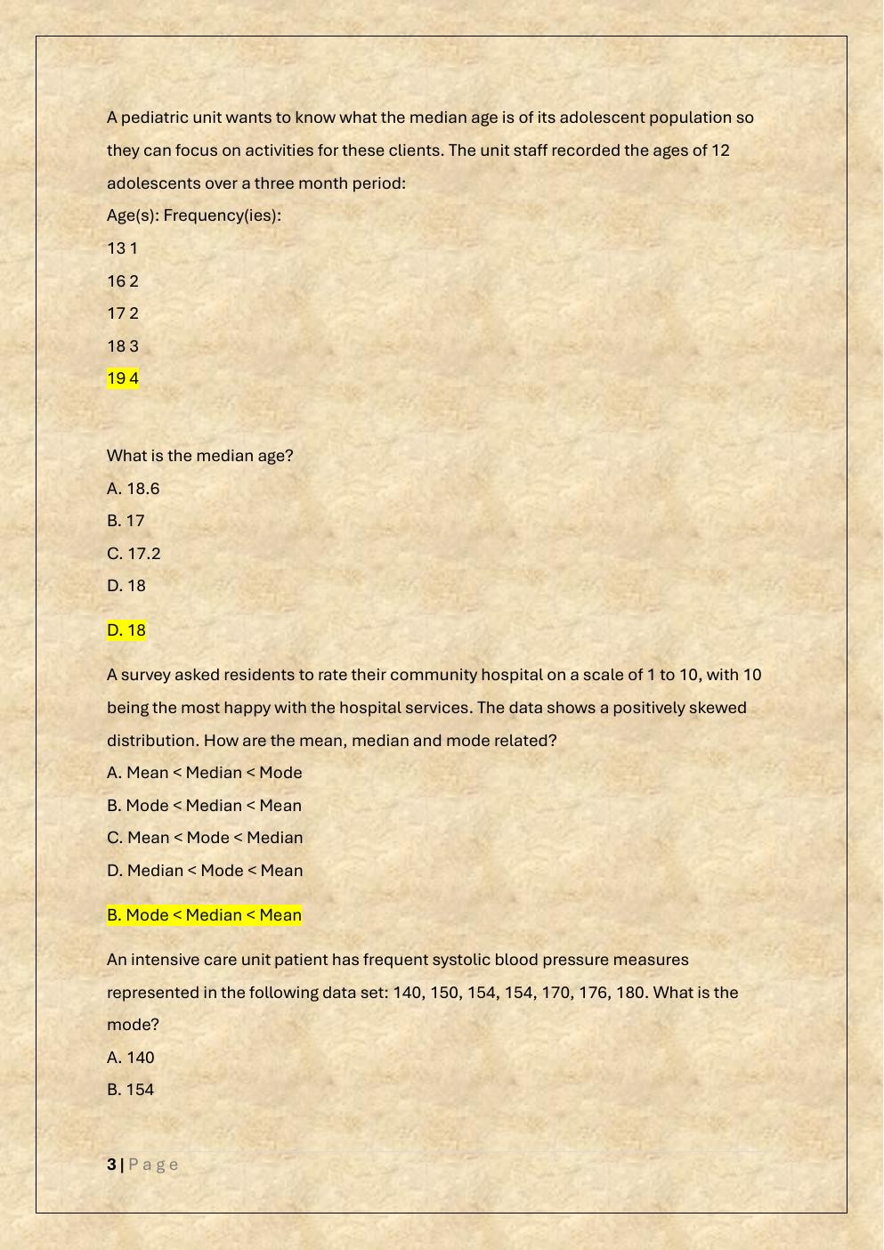 Preview page 3 of WGU C784 -APPLIED HEALTHCARE  STATISTICS OBJECTIVE ASSESSMENT & PRE ASSESSMENT EXAM