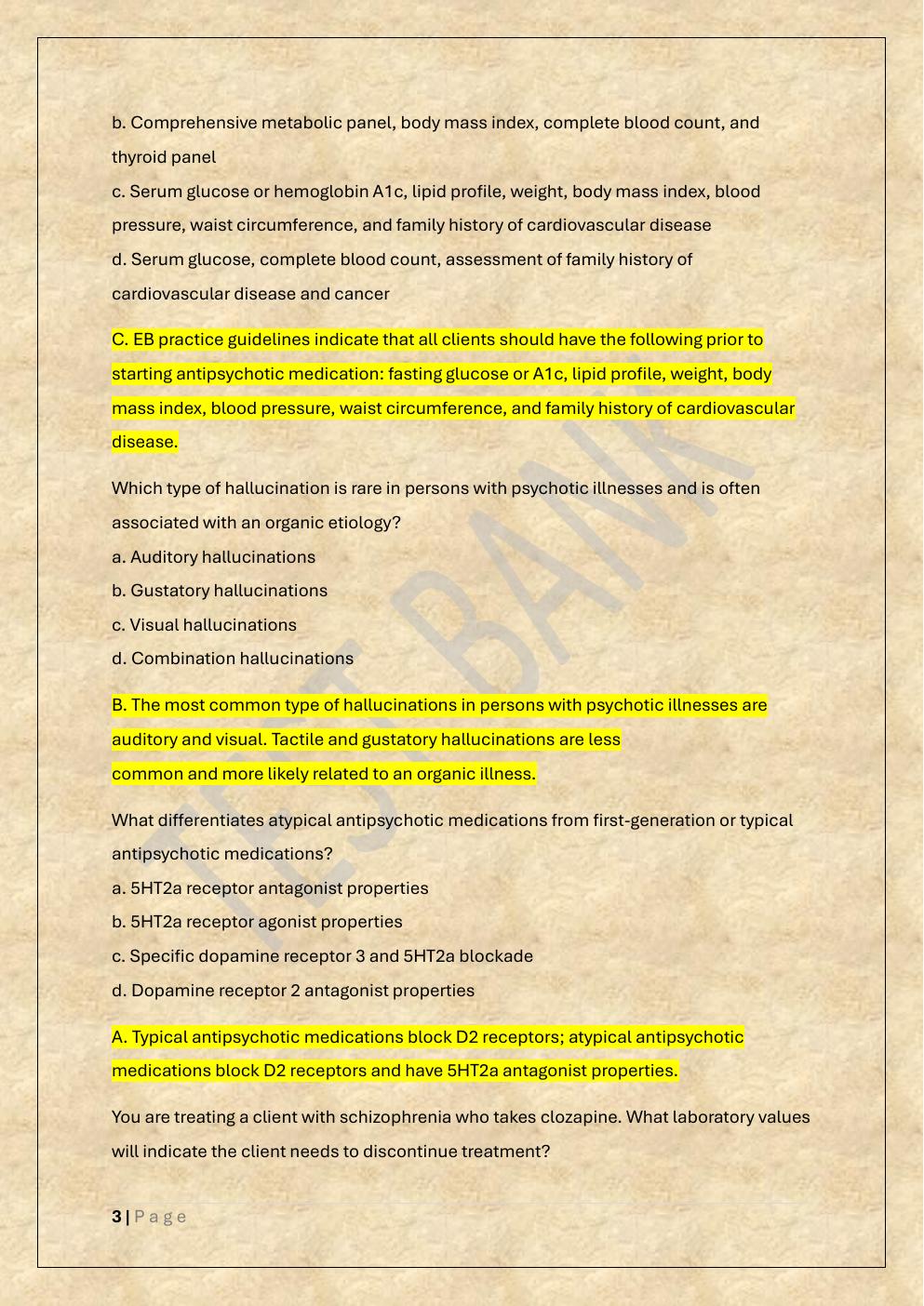 Preview page 3 of GEORGETTE REVIEW PMHNP EXAM TEST  BANK