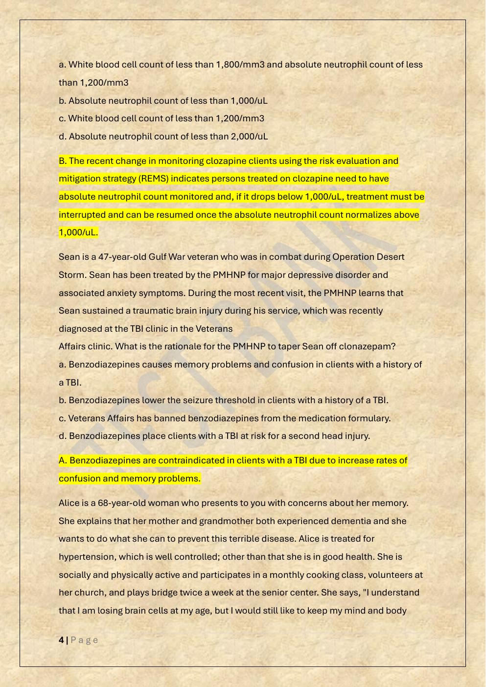 Preview page 4 of GEORGETTE REVIEW PMHNP EXAM TEST  BANK