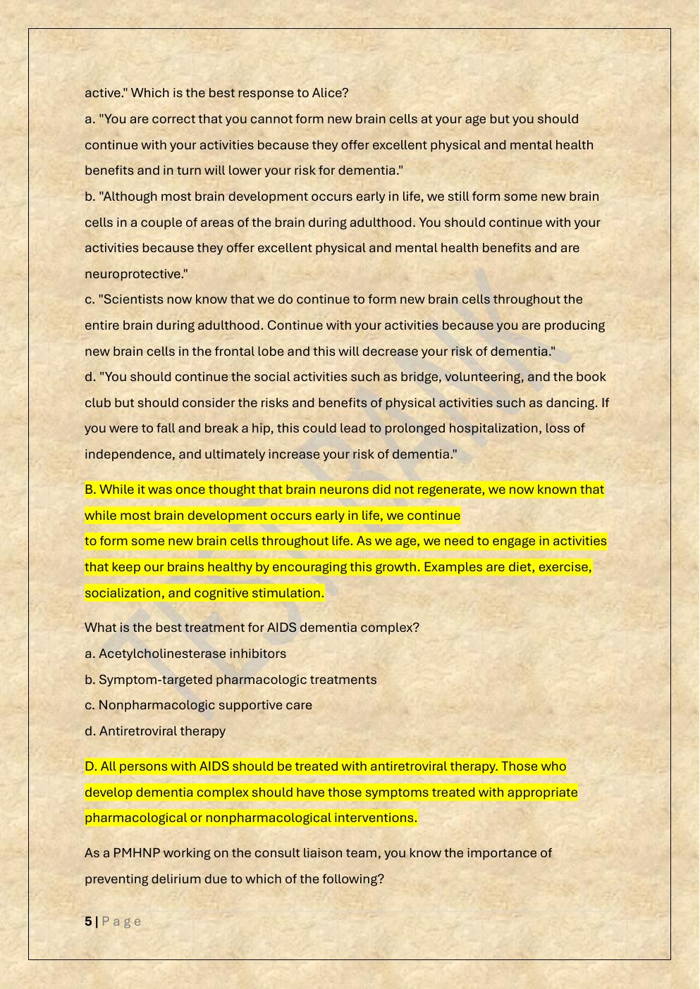 Preview page 5 of GEORGETTE REVIEW PMHNP EXAM TEST  BANK