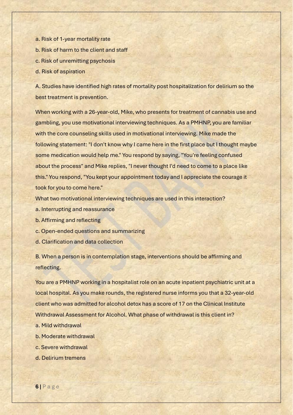Preview page 6 of GEORGETTE REVIEW PMHNP EXAM TEST  BANK
