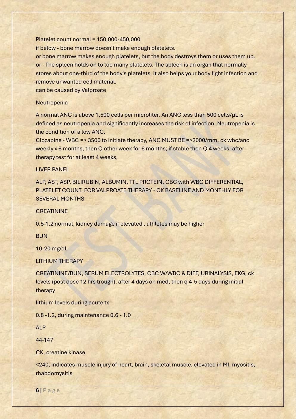 Preview page 6 of PMHNP  COMPREHENSIVE EXAM TEST BANK