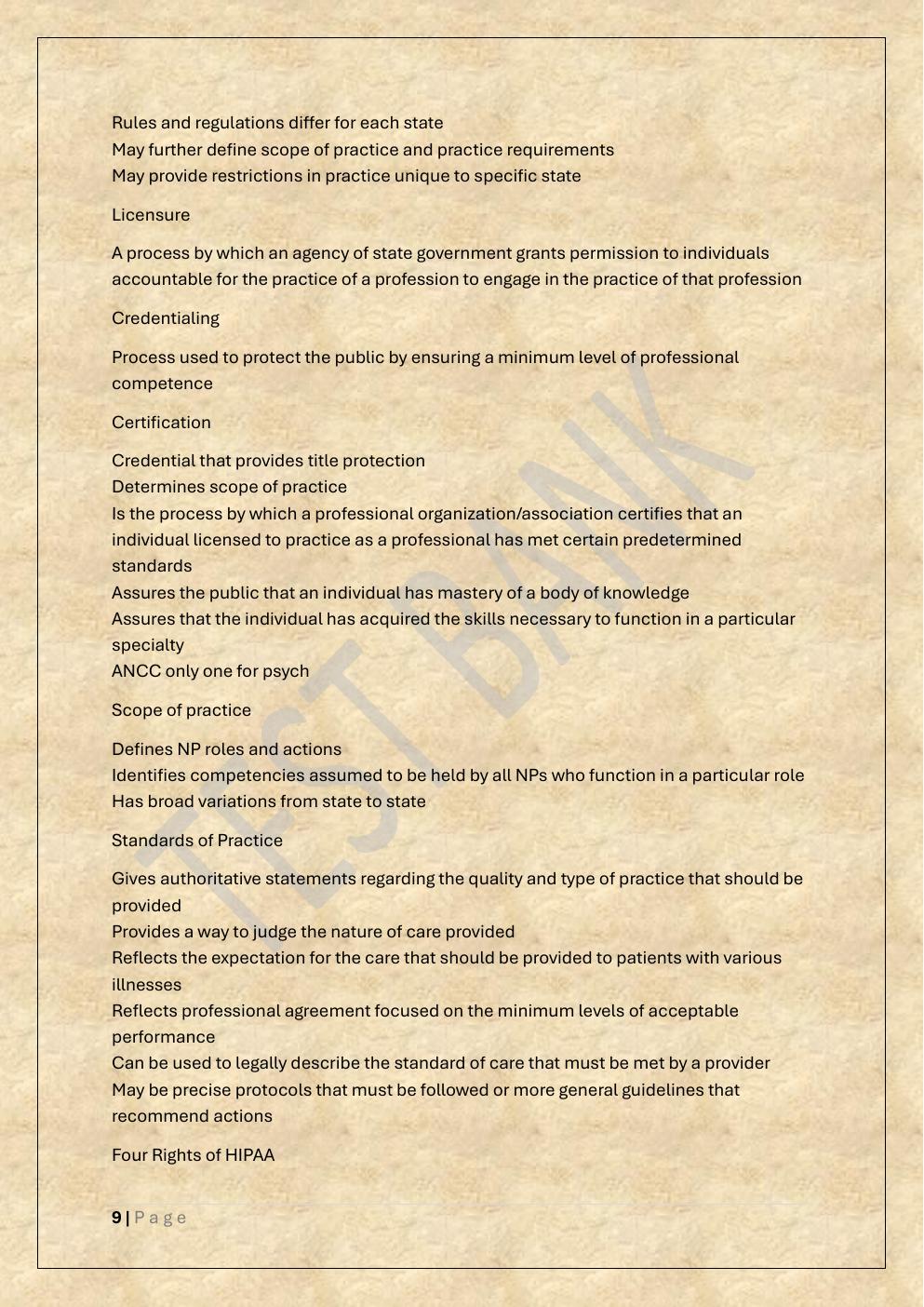 Preview page 9 of PMHNP  COMPREHENSIVE EXAM TEST BANK