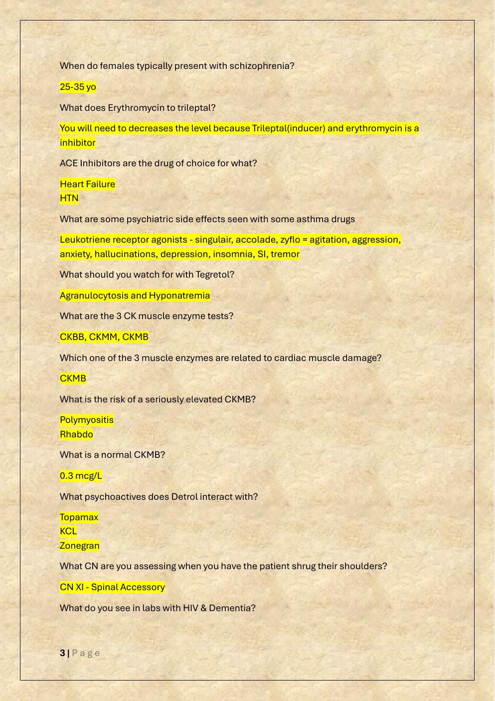 Preview page 3 of PMHNP EXAM REPORTED QUESTIONS