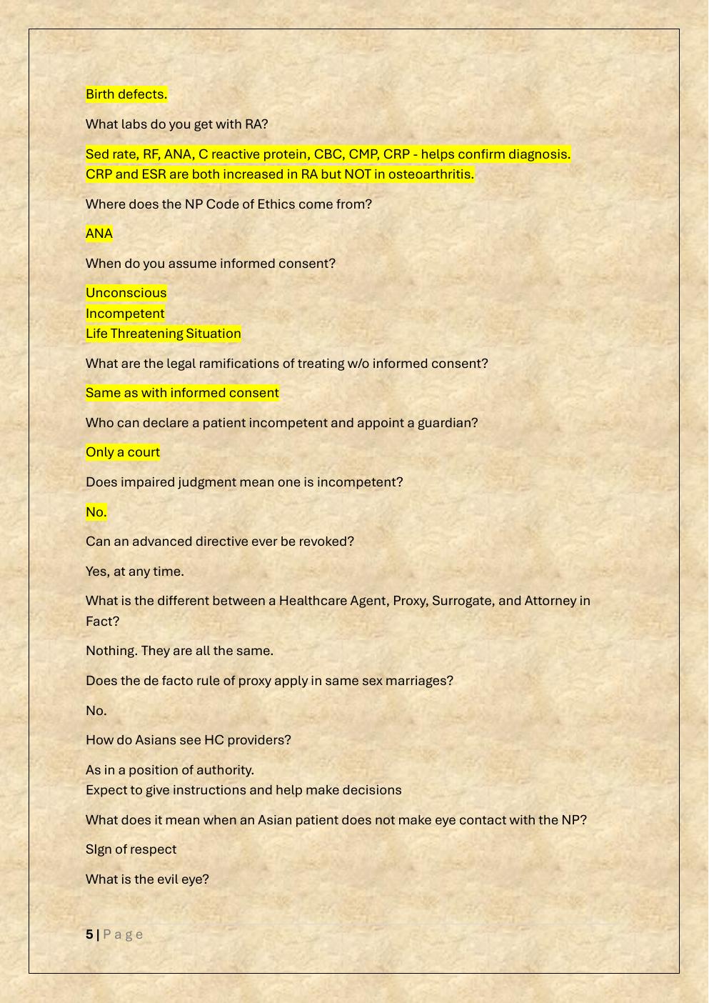 Preview page 5 of PMHNP EXAM REPORTED QUESTIONS