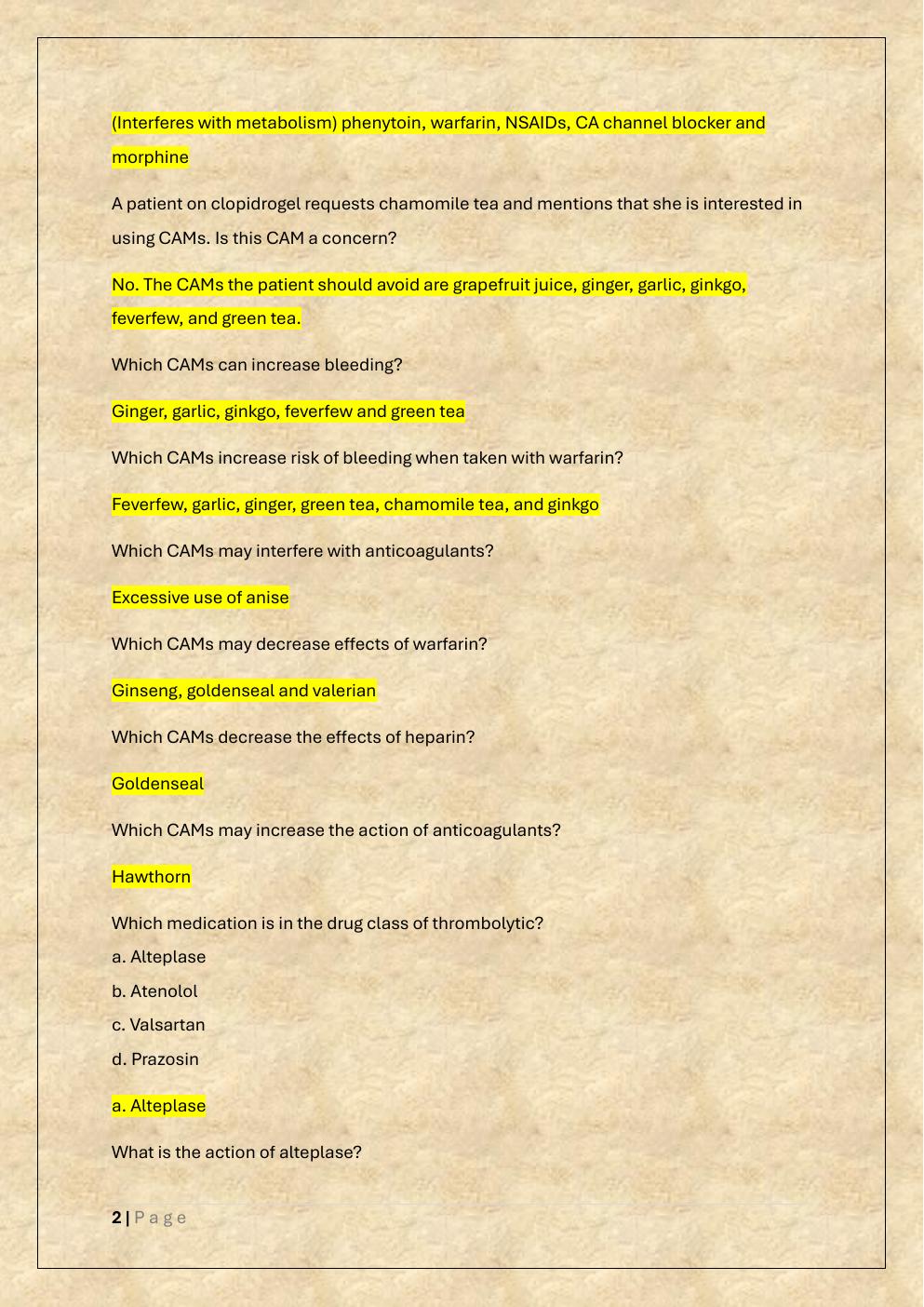 Preview page 2 of NSG 318 FINAL EXAM