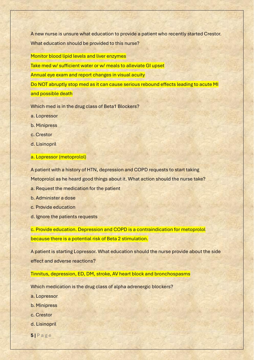 Preview page 5 of NSG 318 FINAL EXAM