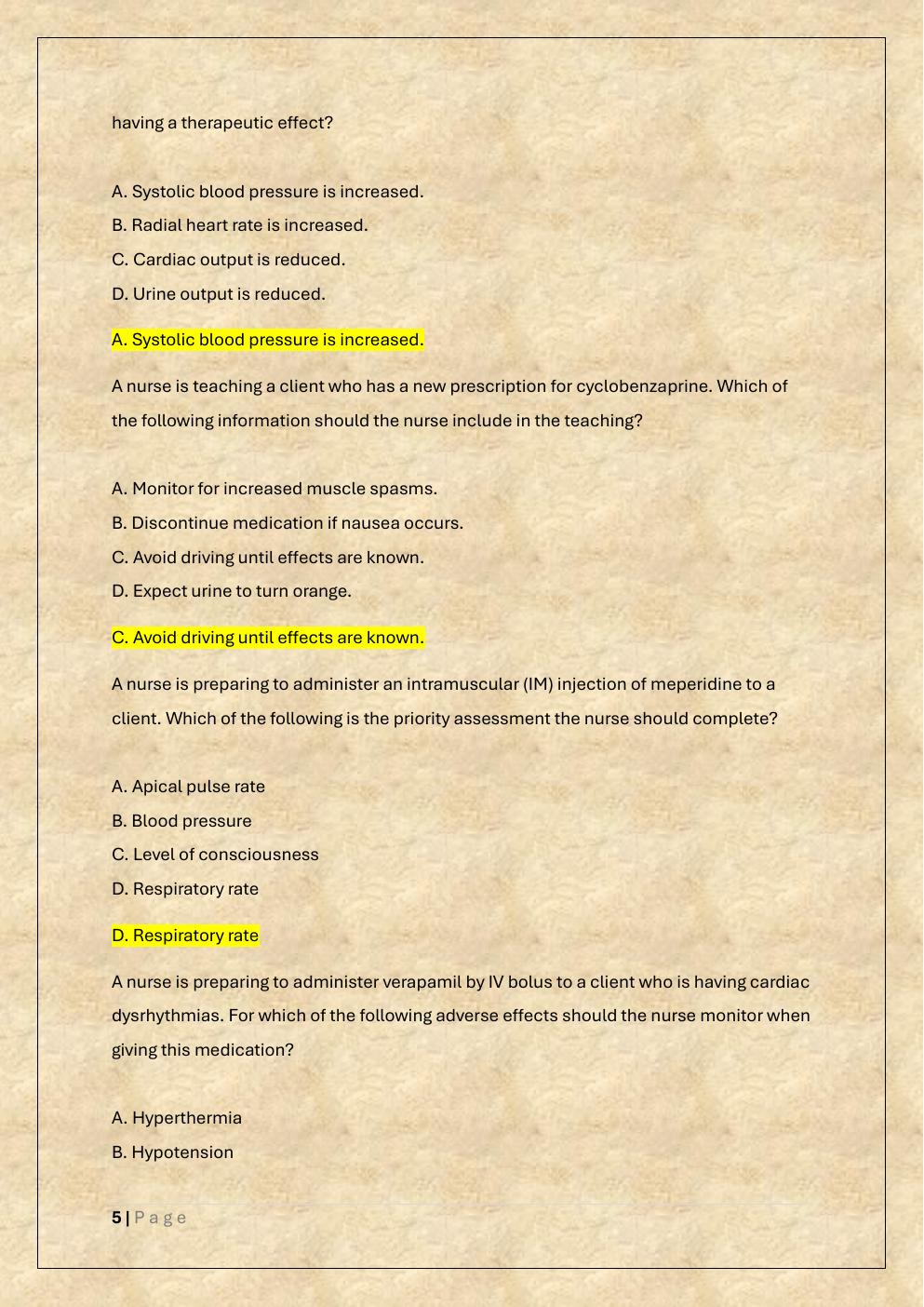 Preview page 5 of ATI RN PHARMACOLOGY RETAKE 2 EXAM