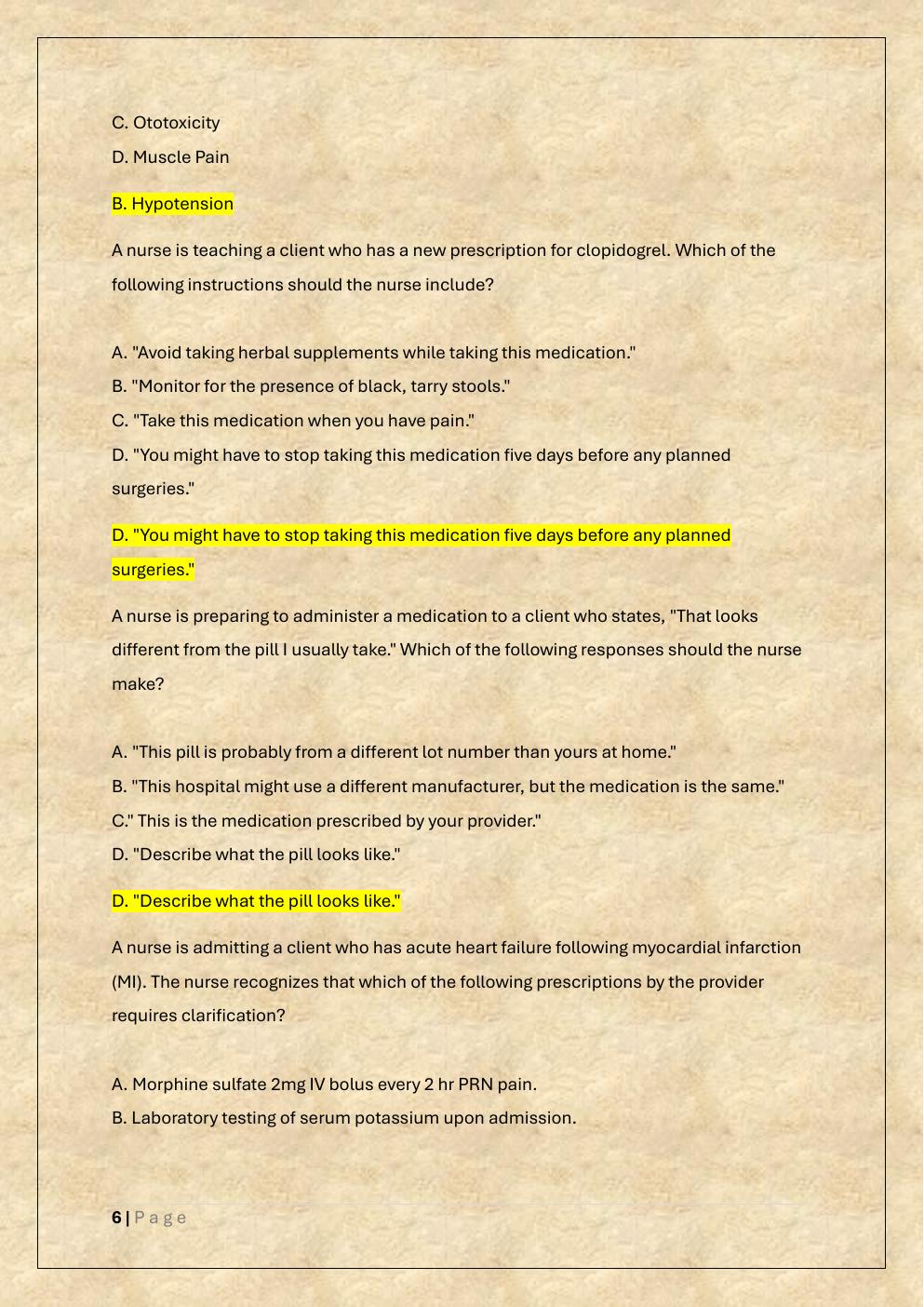Preview page 6 of ATI RN PHARMACOLOGY RETAKE 2 EXAM