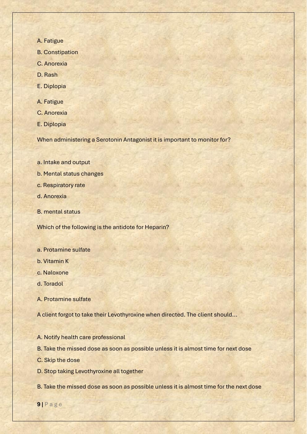 Preview page 9 of ATI RN PHARMACOLOGY RETAKE 2 EXAM