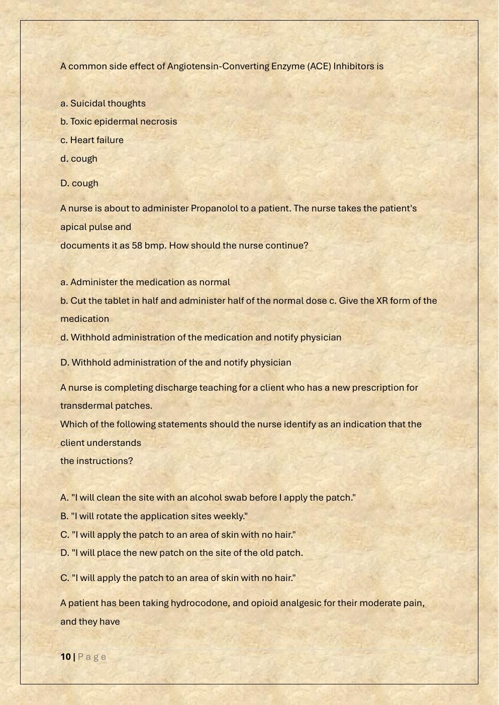 Preview page 10 of ATI RN PHARMACOLOGY RETAKE 2 EXAM