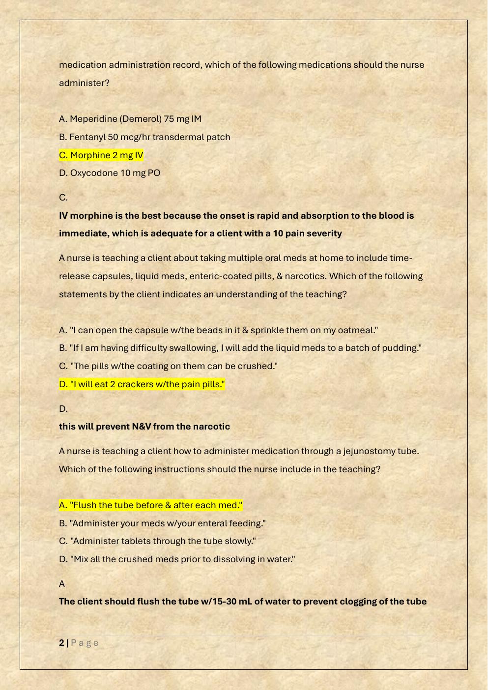 Preview page 2 of ATI RN FUNDAMENTALS PROCTORED EXAM  A, B, RETAKE & STUDY GUIDE WITH NGN