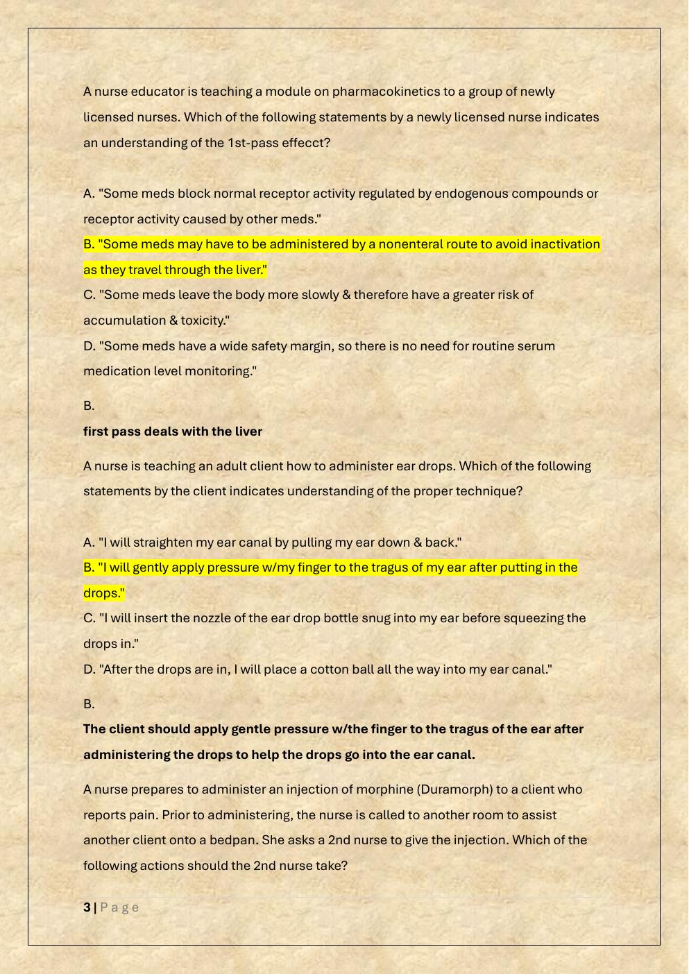 Preview page 3 of ATI RN FUNDAMENTALS PROCTORED EXAM  A, B, RETAKE & STUDY GUIDE WITH NGN