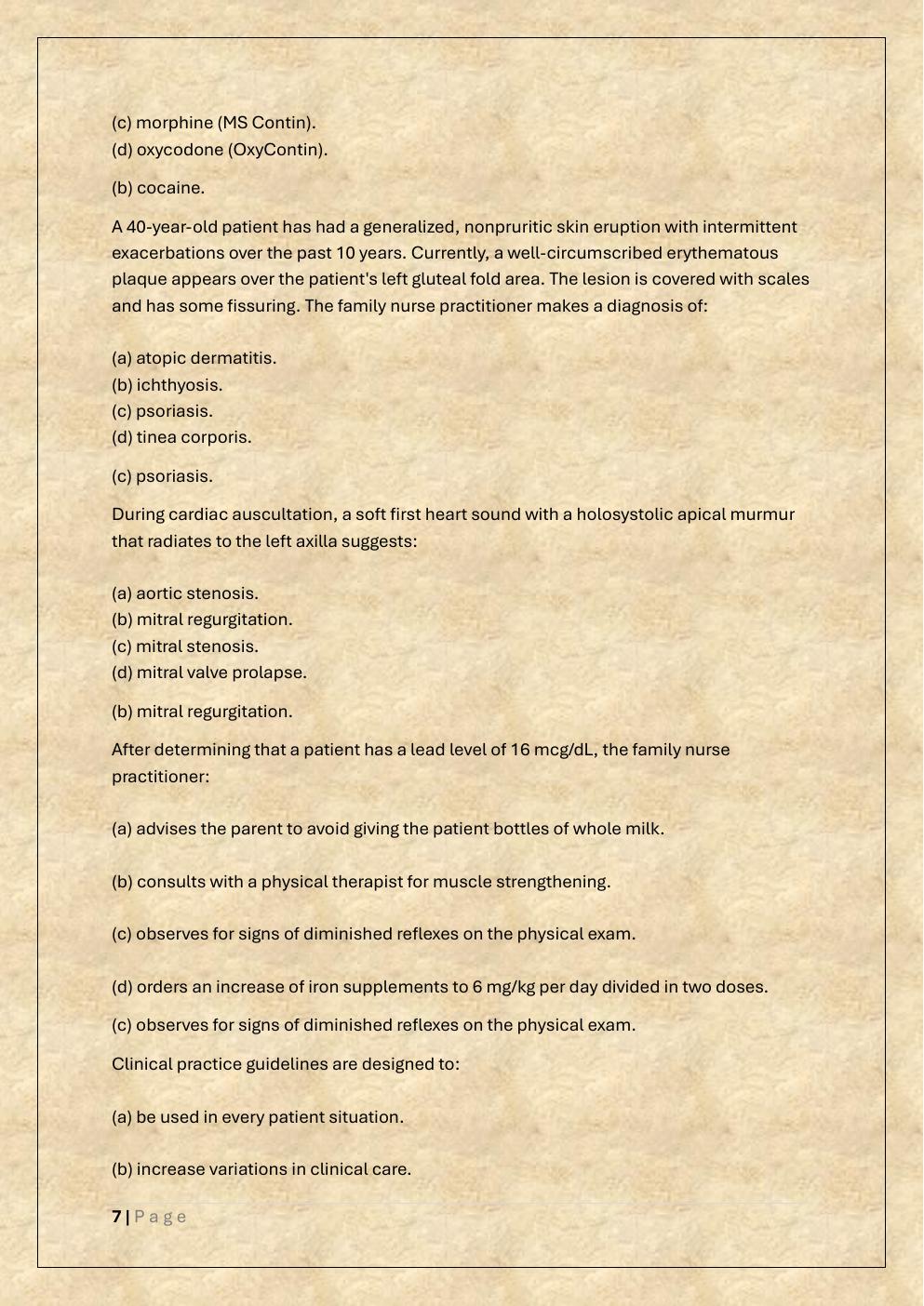 Preview page 7 of ANCC PRACTICE QUESTIONS EXAM|PMHNP  CERTIFICATION EXAM REVIEW & STUDY  GUIDE