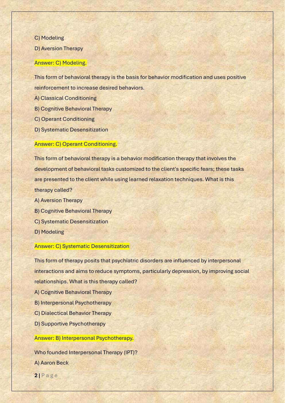 Preview page 2 of NSG 526 CLINICAL MODALITIES EXAM 2  PRACTICE REVIEW