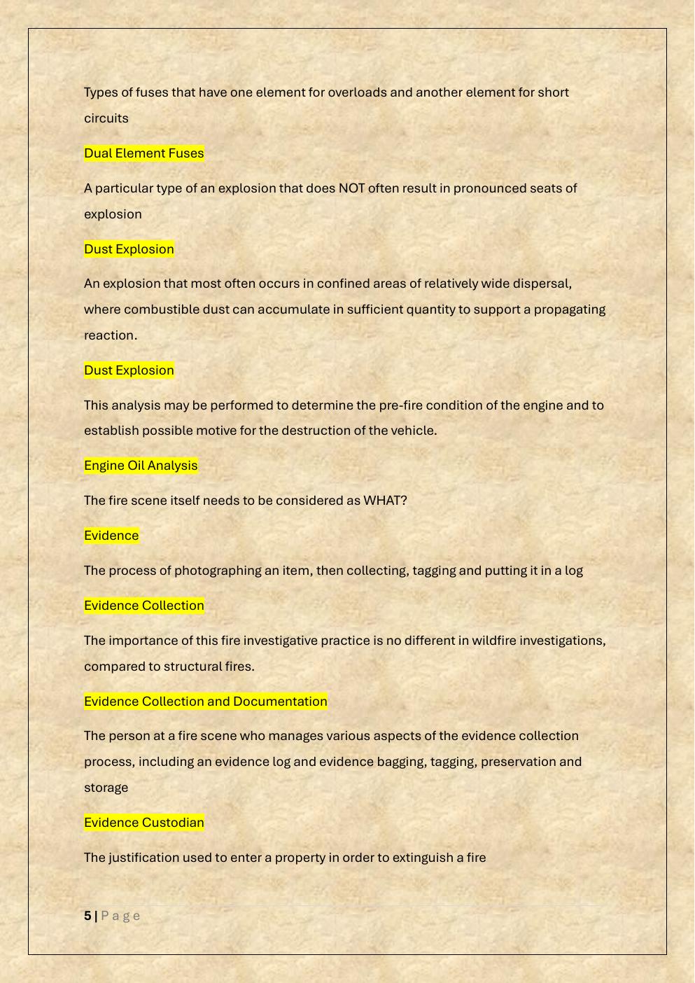 Preview page 5 of CFI CERTIFIED FIRE INVESTIGATOR EXAM  PREP/IAAI CFI EXAM PREP