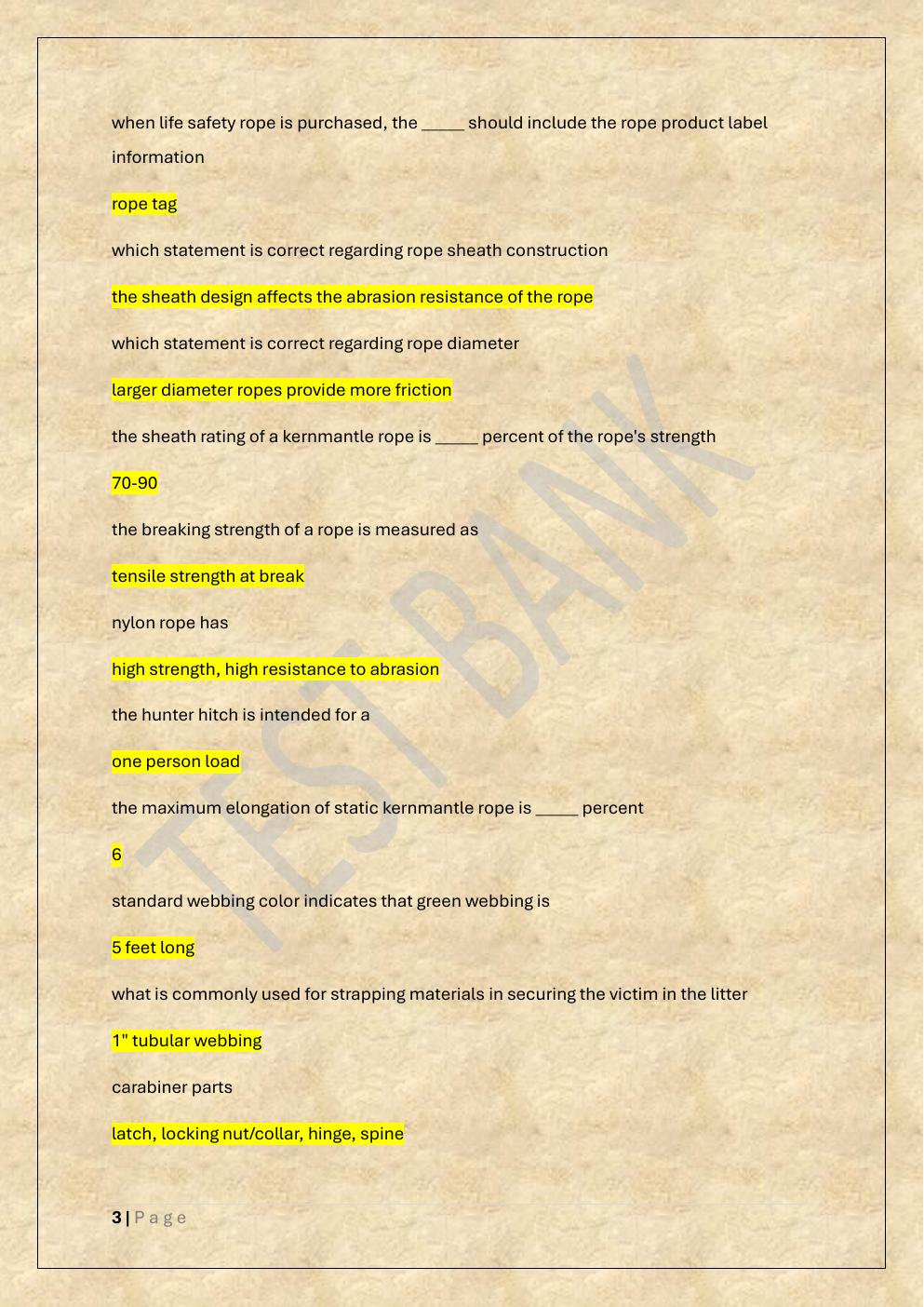 Preview page 3 of ROPE RESCUE TECHNICIAN 1 EXAM PREP  TEST BANK 2-a