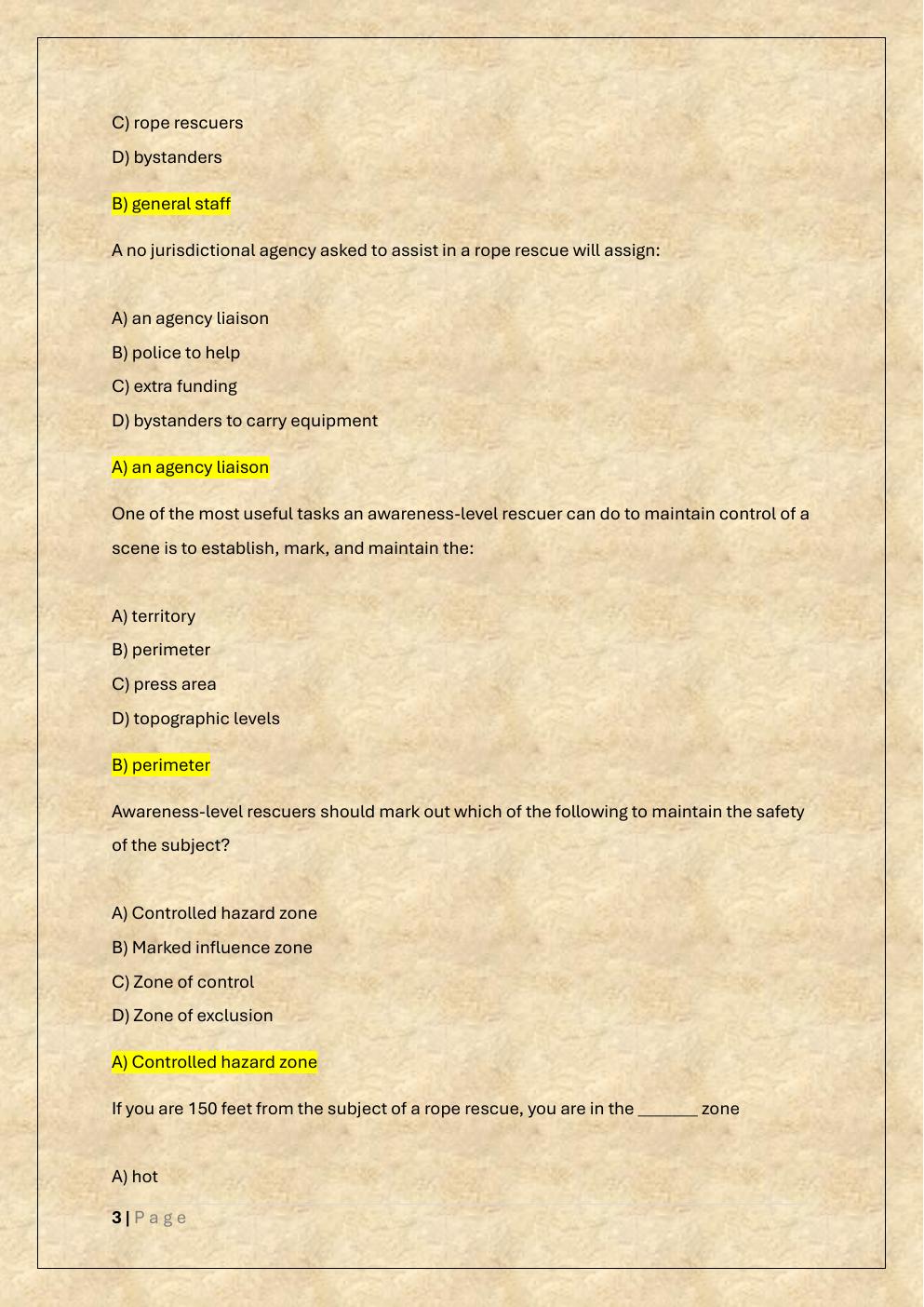 Preview page 3 of ROPE RESCUE OPERATION EXAM PREP TEST  BANK 2-a