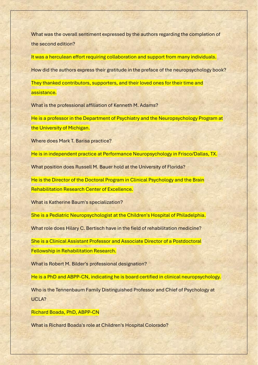 Preview page 5 of CLINICAL NEUROPSYCHOLOGY BOARD  PRACTICE TEST EXAM