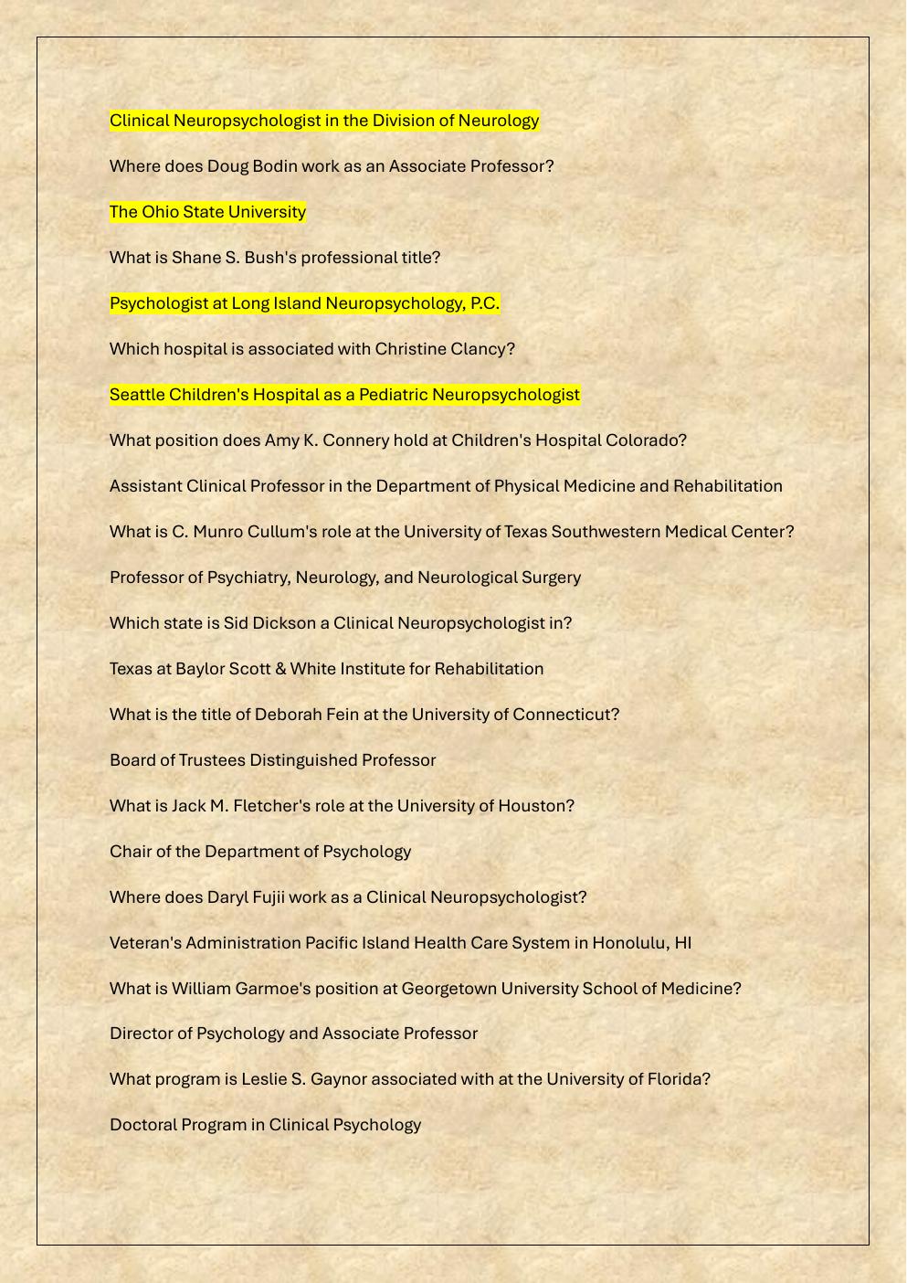 Preview page 6 of CLINICAL NEUROPSYCHOLOGY BOARD  PRACTICE TEST EXAM