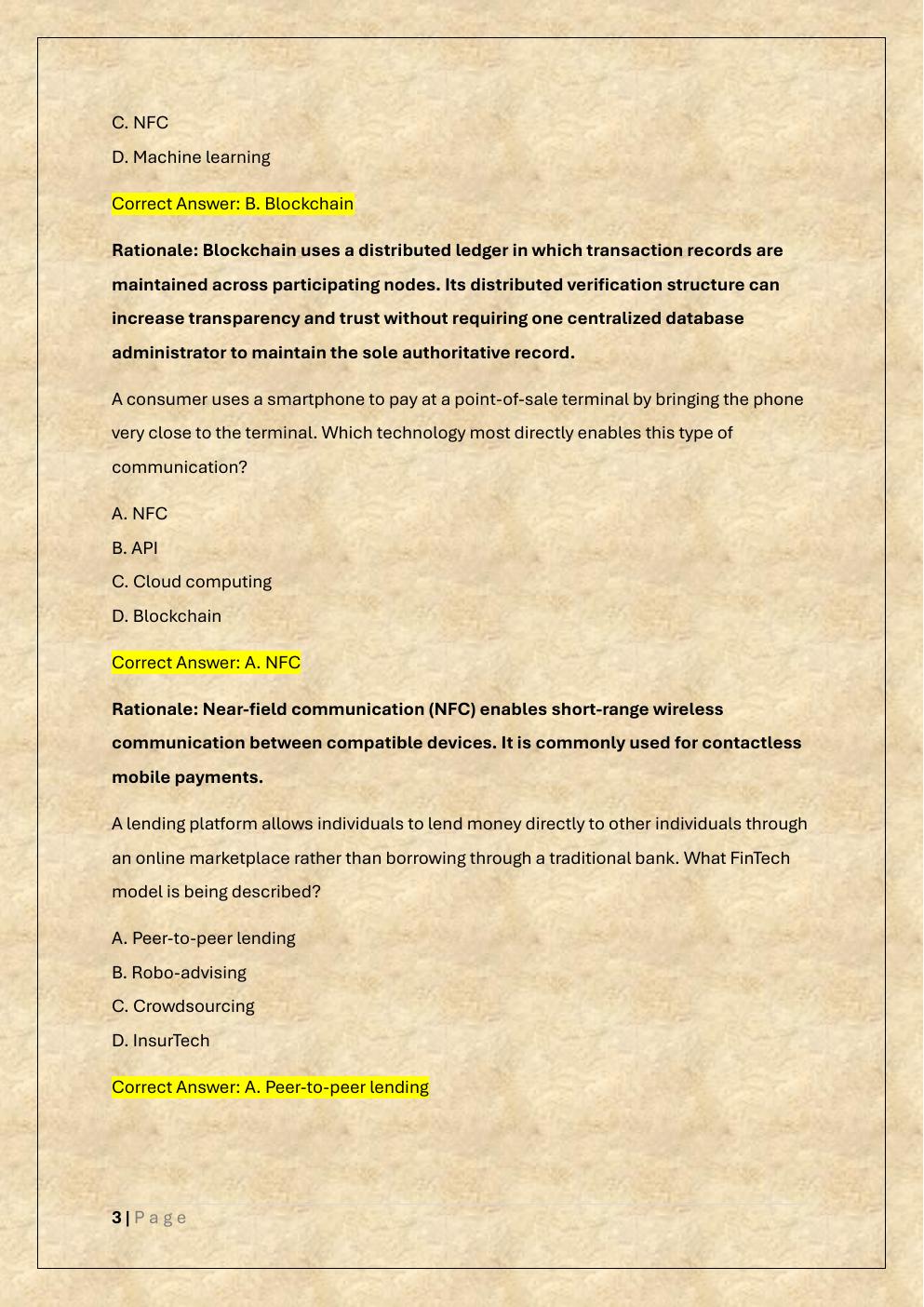 Preview page 3 of WGU D367 OBJECTIVE-ASSESSMENT /D367  INNOVATION IN FINANCE OA